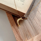 925 Silver Moon Pendant Necklace Zircon Star Charm