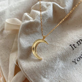 925 Silver Moon Pendant Necklace Zircon Star Charm
