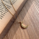925 Silver Moon Pendant Necklace Zircon Star Charm