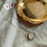 925 Silver Moon Pendant Necklace Zircon Star Charm