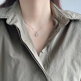 925 Silver Natural Crystal Pendant Oval Necklace Statement Aesthetics