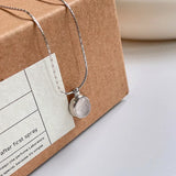 925 Silver Natural Crystal Pendant Oval Necklace Statement Aesthetics
