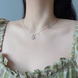 925 Silver Natural Crystal Pendant Oval Necklace Statement Aesthetics