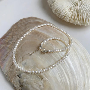 925 Silver Freshwater Pearl Choker Necklace for Women