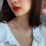 925 Silver Freshwater Pearl Heart Pendant Necklace for Women
