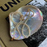 925 Silver Freshwater Pearl Heart Pendant Necklace for Women