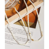 925 Silver Shell Beaded Choker Necklace for Women Minimalist Jewelry
