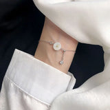 925 Silver Natural Shell Daisy Flower Bracelet for Women