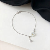 925 Silver Natural Shell Daisy Flower Bracelet for Women