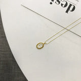 Sterling Silver Natural Shell Oval Pendant Necklace for Women