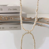 925 Silver Small Pearl Choker Necklace Classic Jewelry