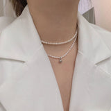 925 Silver Small Pearl Choker Necklace Classic Jewelry