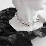 925 Sterling Silver Round Bead Bracelet Lucky Bead Texture Bracelets For Women