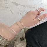 925 Sterling Silver Round Bead Bracelet Lucky Bead Texture Bracelets For Women