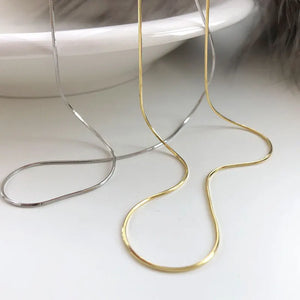 925 Silver Octagonal Snake Chain Choker Necklace for Women