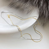 925 Silver Octagonal Snake Chain Choker Necklace for Women