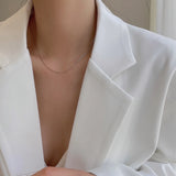 925 Silver Octagonal Snake Chain Choker Necklace for Women