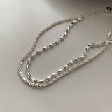 925 Silver Olive Beads Gypsophila Bracelet Double Layer Bling Jewelry