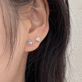 925 Silver Opal Small Earrings Studs for Women Aesthetics Jewelry
