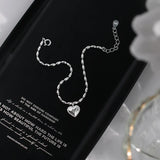 925 Sterling Silver Heart Bracelet Minimalist Charm Mori Style Jewelry