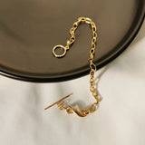 925 Sterling Silver Oval Chain Bracelets S Shape Chain O T Button