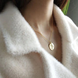925 Silver Oval Rose Flower Necklace Romantic Jewelry Gift