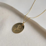 925 Silver Oval Rose Flower Necklace Romantic Jewelry Gift