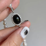 925 Sterling Silver Pearl Agate Pendant Necklace Minimalist Jewelry