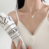925 Silver Pearl Frosted Heart Pendant Necklace for Women