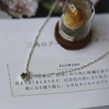 925 Silver Peridot Pendant Necklace for Women Round Stone Sparkling Jewelry