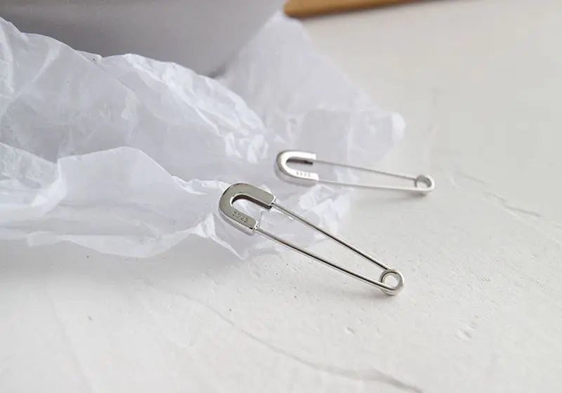 925 Silver Pin Stud Earrings Minimalist Korea Style Women Silver Jewelry