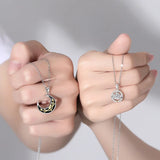 925 Silver Princess Knight Couple Pendant Necklace