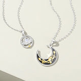 925 Silver Princess Knight Couple Pendant Necklace