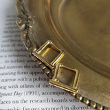 925 Silver Rectangle Stud Earrings Geometric Art Fashion Jewelry