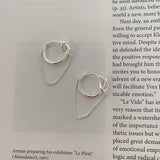 925 Silver Rope Knot Tassel Hoop Earrings Chain Tie A Knot Earrings Women