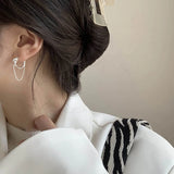 925 Silver Rope Knot Tassel Hoop Earrings Chain Tie A Knot Earrings Women