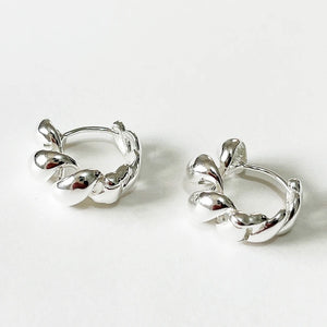 925 Silver Rope Twist Hoop Earrings for Women Glossy Openwork Jewelry
