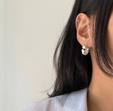 925 Silver Rope Twist Hoop Earrings for Women Glossy Openwork Jewelry