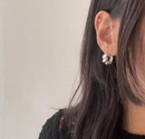 925 Silver Rope Twist Hoop Earrings for Women Glossy Openwork Jewelry