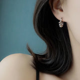 925 Sterling Silver Round Ball Tassel Hoop Earrings