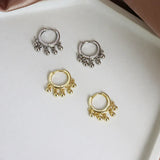 925 Sterling Silver Round Ball Tassel Hoop Earrings