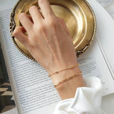 925 Sterling Silver Flat Chain Bracelet for Women