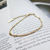 925 Sterling Silver Flat Chain Bracelet for Women