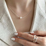 925 Silver Freshwater Pearl Pendant Necklace for Women Chain Jewelry