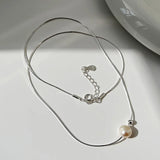 925 Silver Freshwater Pearl Pendant Necklace for Women Chain Jewelry