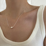925 Silver Freshwater Pearl Pendant Necklace for Women Chain Jewelry
