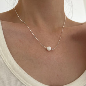 925 Silver Freshwater Pearl Pendant Necklace for Women Chain Jewelry