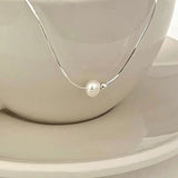 925 Silver Freshwater Pearl Pendant Necklace for Women Chain Jewelry