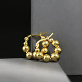 925 Silver Round Beads Hoop Earrings Minimalist Fashionable Earrings