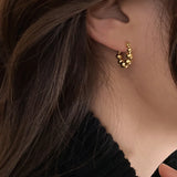 925 Silver Round Beads Hoop Earrings Minimalist Fashionable Earrings